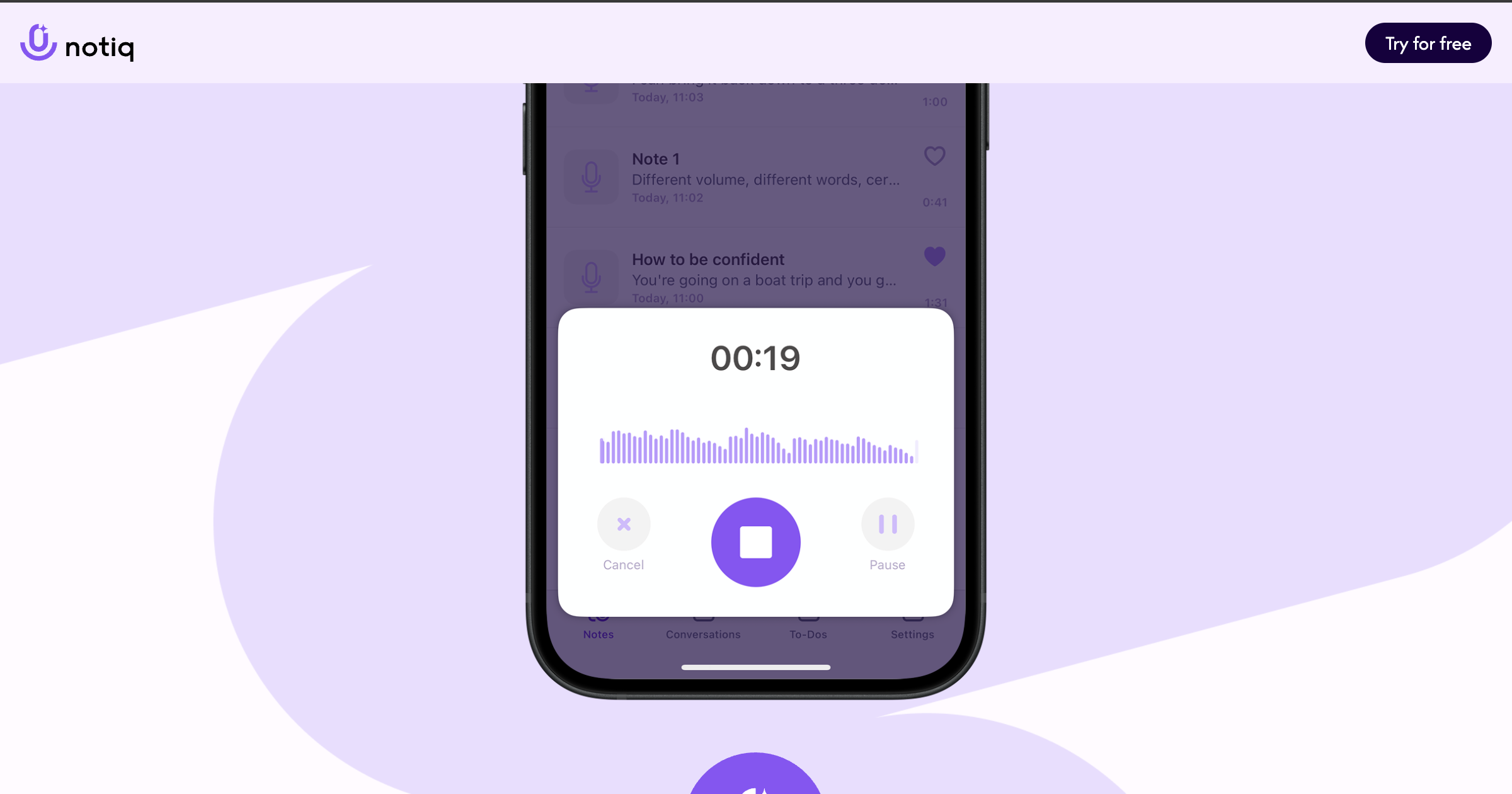Notiq - Voice Recorder & Speech to Text for iPhone | Private AI Note Taker